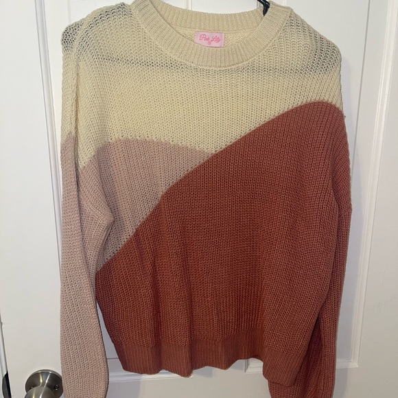 Pink Lily Sweaters - Pink Lily Colorblock Sweater